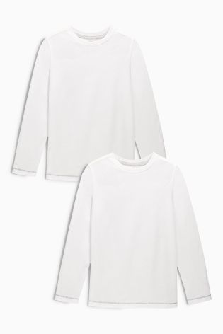 White Long Sleeve T-Shirts Two Pack (3-16yrs)